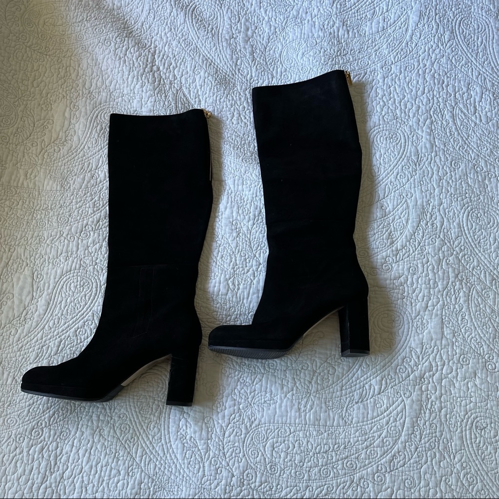 Stuart Weitzman Suede Boots (Black, 7.5)